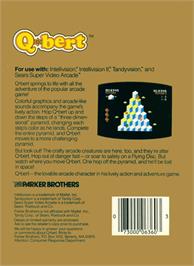 Box back cover for Q*bert on the Mattel Intellivision.