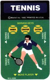 Overlay for Tennis on the Mattel Intellivision.
