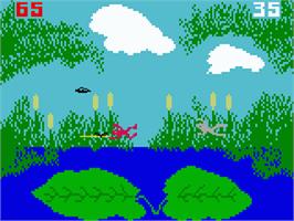 In game image of Frog Bog on the Mattel Intellivision.