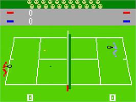 In game image of Tennis on the Mattel Intellivision.