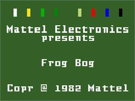 Title screen of Frog Bog on the Mattel Intellivision.