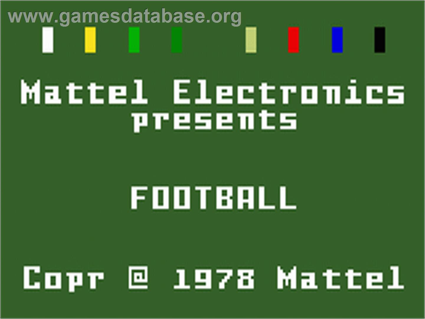 NFL Football - Mattel Intellivision - Artwork - Title Screen
