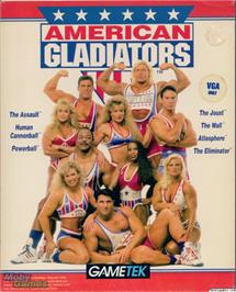 Box cover for American Gladiators on the Microsoft DOS.