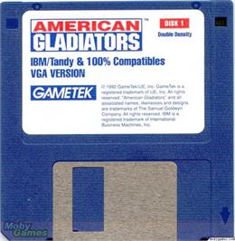 Artwork on the Disc for American Gladiators on the Microsoft DOS.