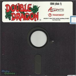 Artwork on the Disc for Double Dragon on the Microsoft DOS.