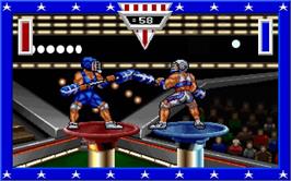 In game image of American Gladiators on the Microsoft DOS.
