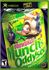 Box cover for Oddworld: Munch's Oddysee on the Microsoft Xbox.
