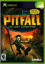 Box cover for Pitfall: The Lost Expedition on the Microsoft Xbox.