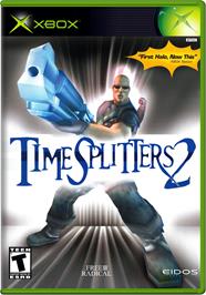 Box cover for TimeSplitters 2 on the Microsoft Xbox.