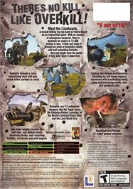 Box back cover for Armed and Dangerous on the Microsoft Xbox.