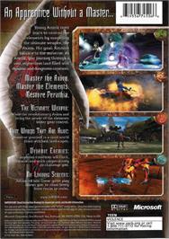 Box back cover for Azurik: Rise of Perathia on the Microsoft Xbox.