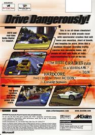 Box back cover for Burnout on the Microsoft Xbox.