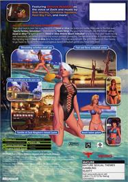 Box back cover for Dead or Alive: Xtreme Beach Volleyball on the Microsoft Xbox.
