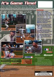 Box back cover for Inside Pitch 2003 on the Microsoft Xbox.