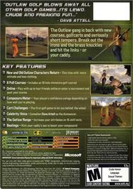 Box back cover for Outlaw Golf 2 on the Microsoft Xbox.