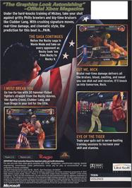 Box back cover for Rocky: Legends on the Microsoft Xbox.