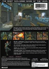 Box back cover for TimeSplitters 2 on the Microsoft Xbox.