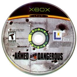 Artwork on the CD for Armed and Dangerous on the Microsoft Xbox.