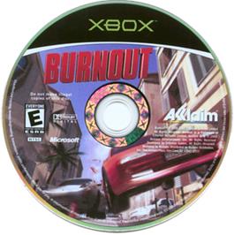 Artwork on the CD for Burnout on the Microsoft Xbox.