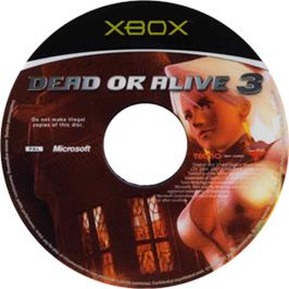 Artwork on the CD for Dead or Alive 3 on the Microsoft Xbox.