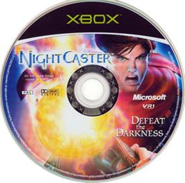 Artwork on the CD for Nightcaster: Defeat the Darkness on the Microsoft Xbox.