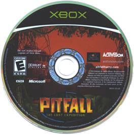 Artwork on the CD for Pitfall: The Lost Expedition on the Microsoft Xbox.
