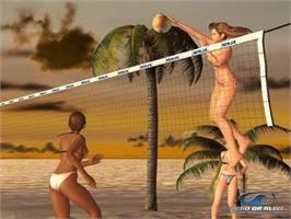 In game image of Dead or Alive: Xtreme Beach Volleyball on the Microsoft Xbox.