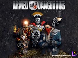 Title screen of Armed and Dangerous on the Microsoft Xbox.