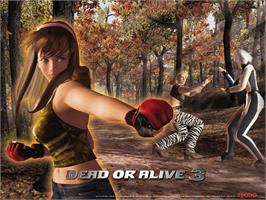 Title screen of Dead or Alive 3 on the Microsoft Xbox.