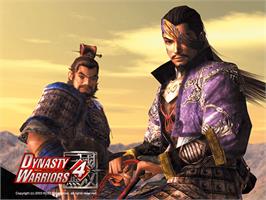 Title screen of Dynasty Warriors 4 on the Microsoft Xbox.