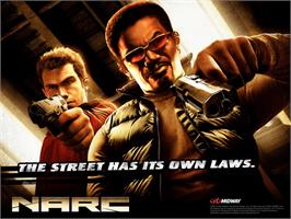 Title screen of Narc on the Microsoft Xbox.