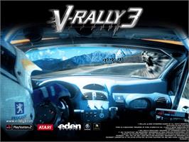 Title screen of V-Rally 3 on the Microsoft Xbox.