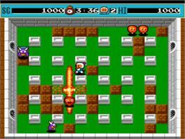 In game image of Mega Bomberman on the NEC PC Engine.