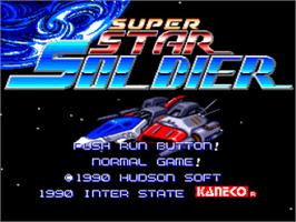 Title screen of Super Star Soldier on the NEC PC Engine.