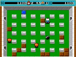 In game image of Bomberman on the NEC TurboGrafx-16.