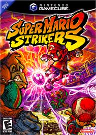 Box cover for Super Mario Strikers on the Nintendo GameCube.