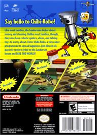 Box back cover for Chibi-Robo on the Nintendo GameCube.