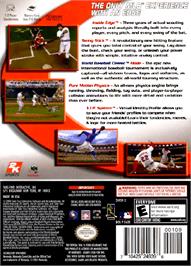 Box back cover for Major League Baseball 2K6 on the Nintendo GameCube.