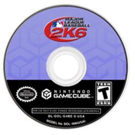 Artwork on the Disc for Major League Baseball 2K6 on the Nintendo GameCube.