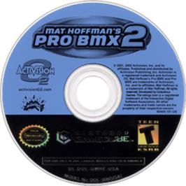 Artwork on the Disc for Mat Hoffman's Pro BMX 2 on the Nintendo GameCube.