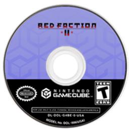 Artwork on the Disc for Red Faction 2 on the Nintendo GameCube.
