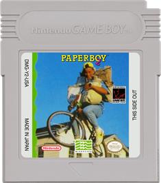 Cartridge artwork for Paperboy 2 on the Nintendo Game Boy.