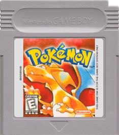 Cartridge artwork for Pokemon - Red Version on the Nintendo Game Boy.