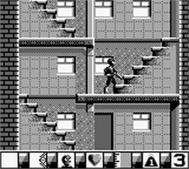 In game image of Amazing Spider-Man 2 on the Nintendo Game Boy.