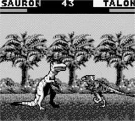 In game image of Primal Rage on the Nintendo Game Boy.