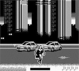 In game image of Superman on the Nintendo Game Boy.