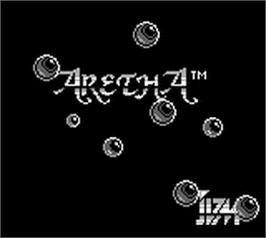 Title screen of Aretha on the Nintendo Game Boy.