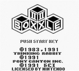 Title screen of Boxxle II on the Nintendo Game Boy.