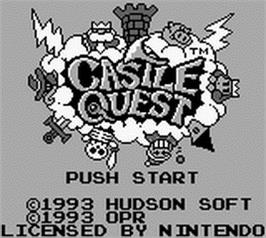 Title screen of Castle Quest on the Nintendo Game Boy.