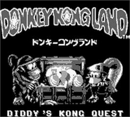 Title screen of Donkey Kong Land on the Nintendo Game Boy.